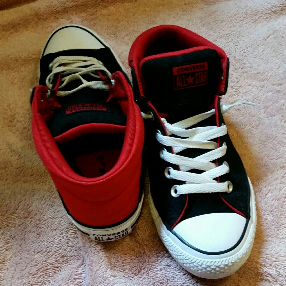 Converse Red & Black Hightop